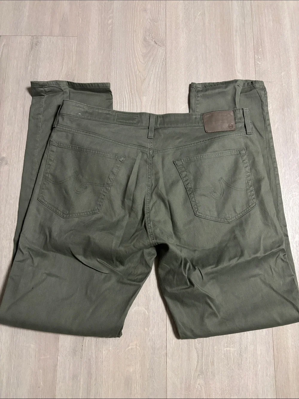 🔥BUNDLESALE Mens 38/34 Ag Adriano Goldschmied Olive Green Chinos Khaki Pants